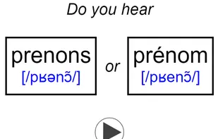 Learning French phonology with minimal pair cards