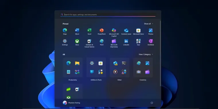 Microsoft is launching a big redesign for the Windows 11 start menu with categories view image