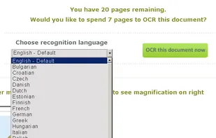 19 languages, only 20 pages/month.free, not 20 documents