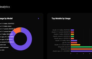 Screenshot of the analytics panel for users. 