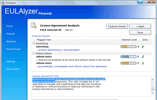 EULAlyzer screenshot 1