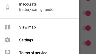 Different settings to save battery or get better location accuracy.