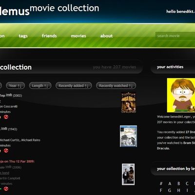 This screenshot shows a movie collection page of veedemus.