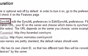 Task Coach uses SyncML with Funambol or MemoToo