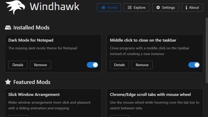 Windhawk screenshot 1
