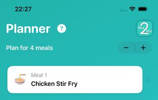 Screen to plan your meals for the week