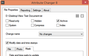 File Properties: Mask