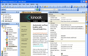 Item Attributes - A custom template item with its attributes, shown in an auto hide pane which has been expanded by hovering with the mouse