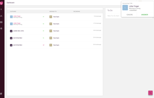 Incoming call notification on the browser. No need to install nay software to attend calls.