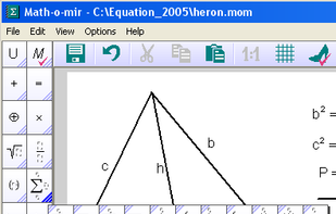 Choose from many math symbols from toolbox.