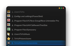 Customize the icons of your favorite paths.
Short Path is enabled here to minimize the menu.