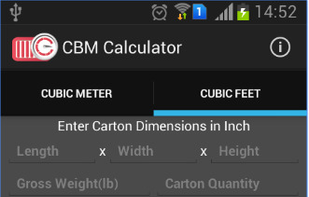 Enter Carton dimensions for calculation