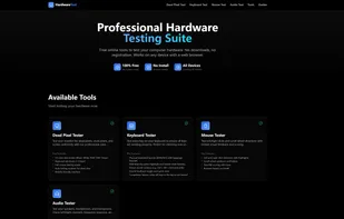HardwareTest.org Dashboard - Access all hardware diagnostic tools from a clean, modern interface without downloads.