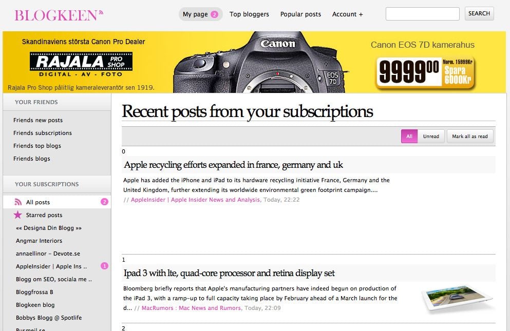 Blogkeen Alternatives: 25+ RSS Readers and similar apps | AlternativeTo