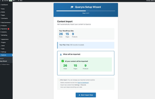 Setup Wizard – import your posts, pages, and products in one click