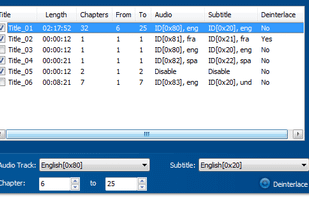 Very easy selection of audio, chapters, and subtitles to rip.