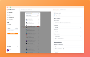 Create visual monitor page