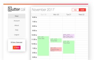 Click & drag to pick time slots