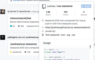 GitHub Hovercard screenshot 2