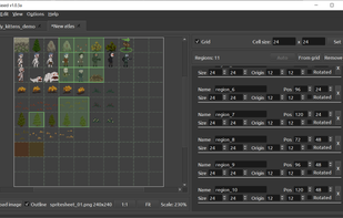 Grid-based sprite sheet editing