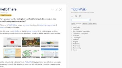 TiddlyWiki screenshot 1