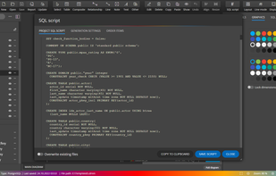Generated SQL script