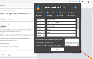 News Feed Sanitizer screenshot 2