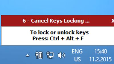 After downloading, extract the zip file to your desired location, then double click the Keyfreeze icon to run it. A countdown popup message will appear just above the taskbar.