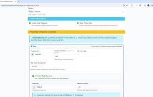 Storefront listing setup view