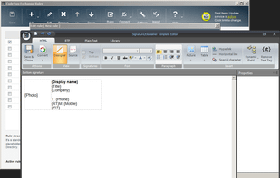 HTML signature template editor with Active Directory variable support