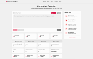Character Counter Page of Word Counter Plus

link is:
https://wordcounterplusapp.com/character-counter