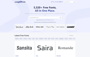 JustFreeFonts.com Homepage