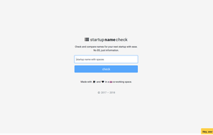 Startup name check screenshot 2