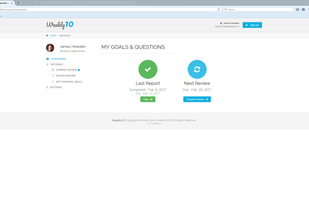 Employee dashboard showing last report and next due