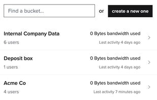 Listing of buckets