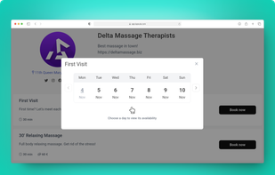 Create a sleek booking experience with custom forms, your logo, and your visual identity.