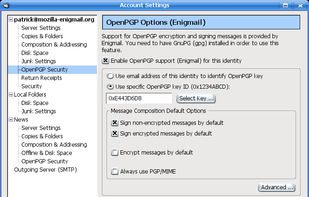 Enigmail per-account Settings