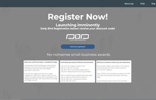 p2p Business Awards "Earlybird" homepage
