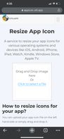 Screenshot showing how to select an icon for resizing.