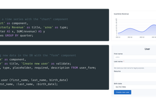 Examples of SQL queries and resulting website components