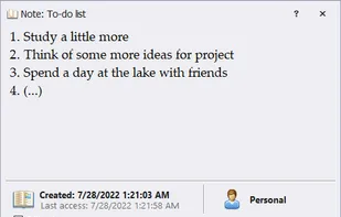 Read note window in flat style