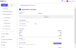 Inside the lenders card view