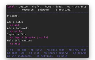 nb uses Git in the background to automatically record changes and sync notebooks with remote repositories. nb can also be configured to sync notebooks using a general purpose syncing utility like Dropbox so notes can be edited in other apps on any device.