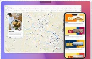 Tipsiti map view on web with cities on mobile