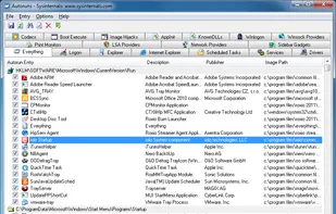 Autoruns screenshot 1