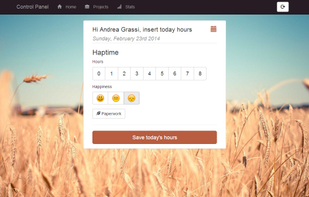 Main screen of logged user