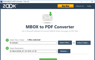 ZOOK MBOX to PDF Converter screenshot 1