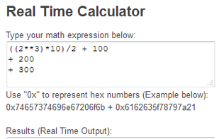 Real Time Calculator screenshot 1