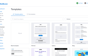MailBluster template gallery