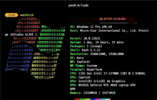 Windows running Powershell and Oh My Posh